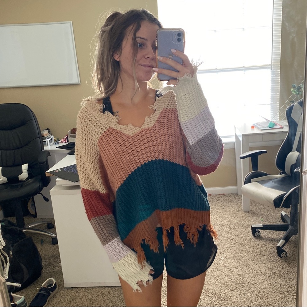 Miracle Fringe Striped Sweater